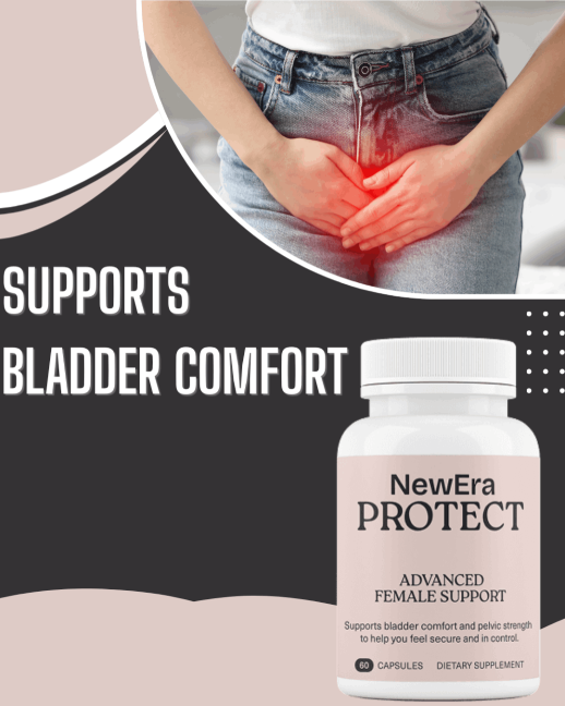 Natural bladder support supplement for women NewEra Protect bottle for urinary health and pelvic support